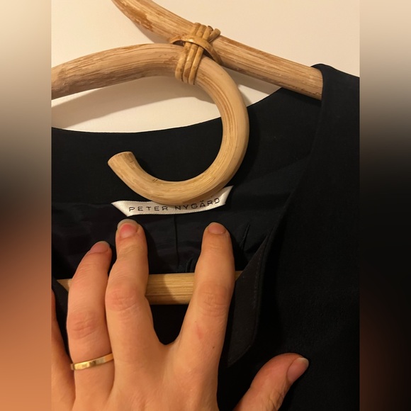 100% silk peter nygard Classic navy Women's Jacket - Picture 3 of 6